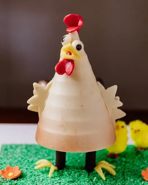 Gallina de chocolate blanco para Pascua