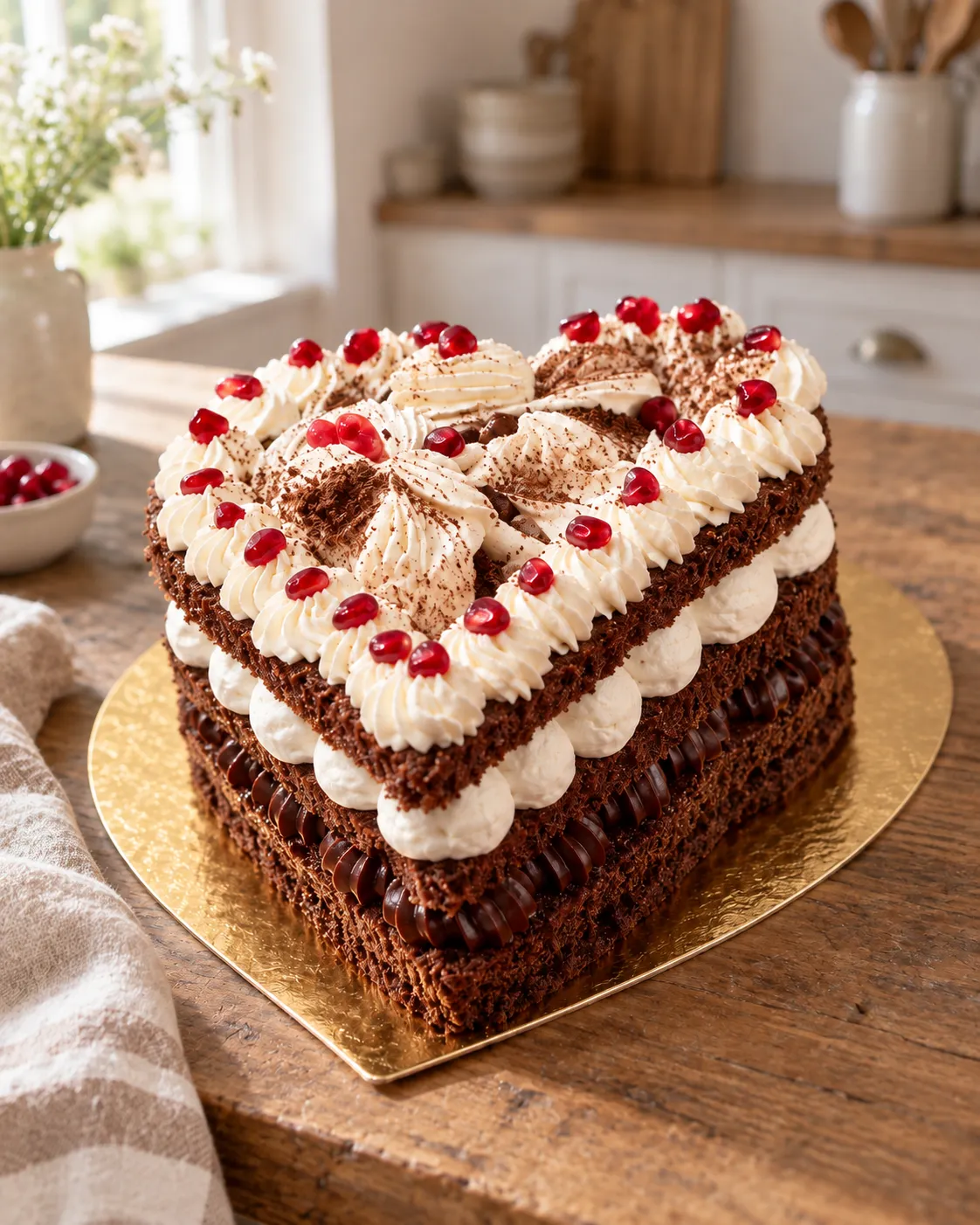Tarta de chocolate en forma de corazón