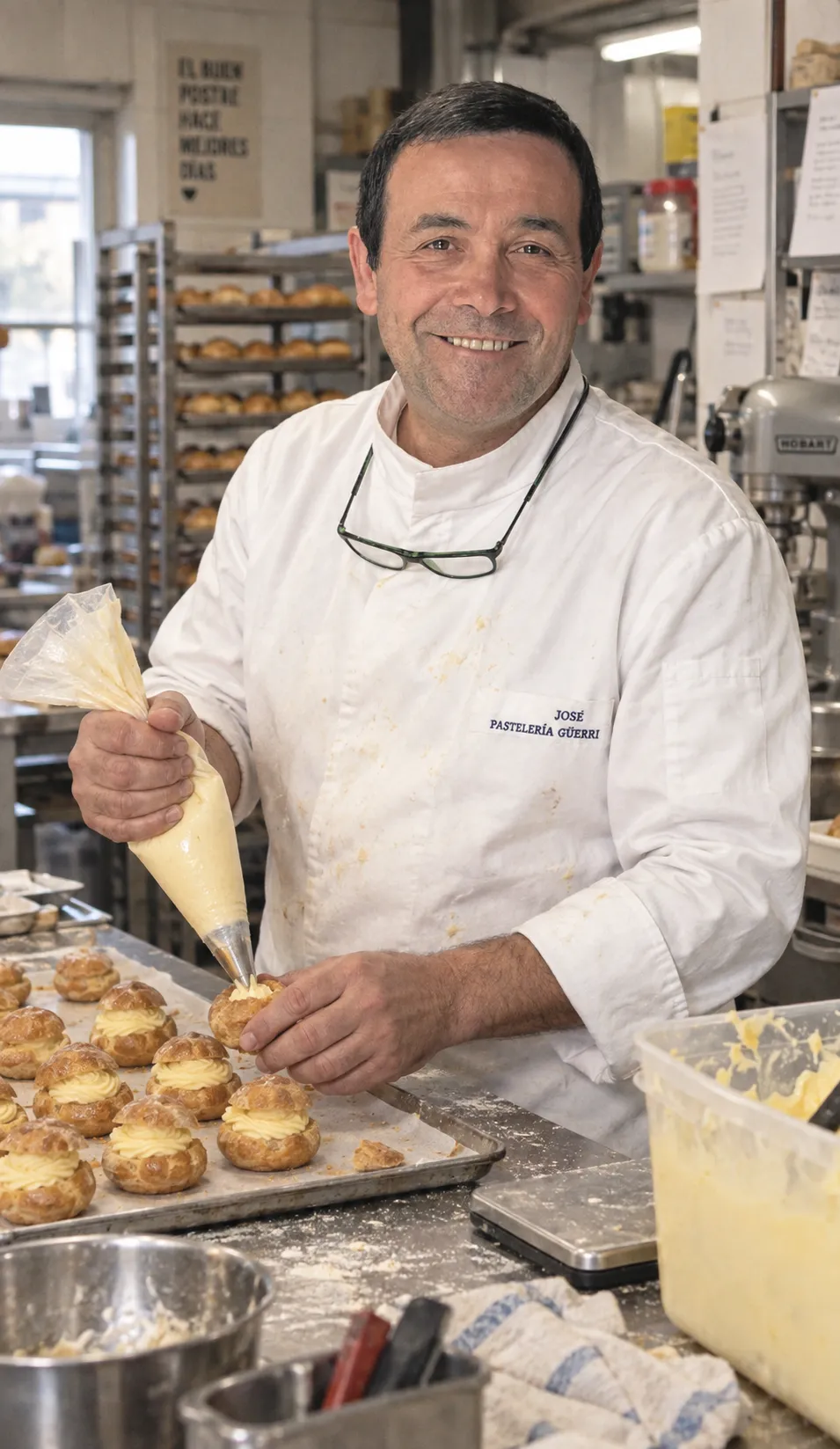 José Borrachero Lobo, maestro pastelero de Güerri, en el obrador